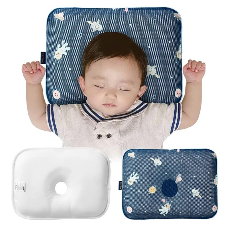 Gio Pillow ジオピロー ベビー枕 赤ちゃん 枕 絶壁頭予防枕 ドーナツ枕 出産祝い 出産準備 新生児 絶壁防止枕 まくら 絶壁防止 ベビーまくら メッシュ M ハローキャット 0