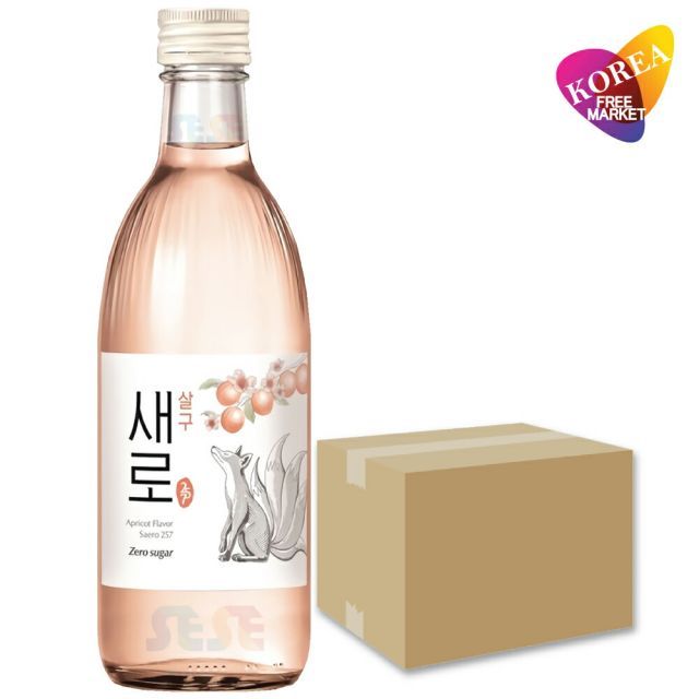 LOTTE セロ あんず 375ml 20本 箱売り 1BOX / ゼロシュガー 12度 韓国焼酎 杏子 チョウムチョロム SAERO スピリッツ