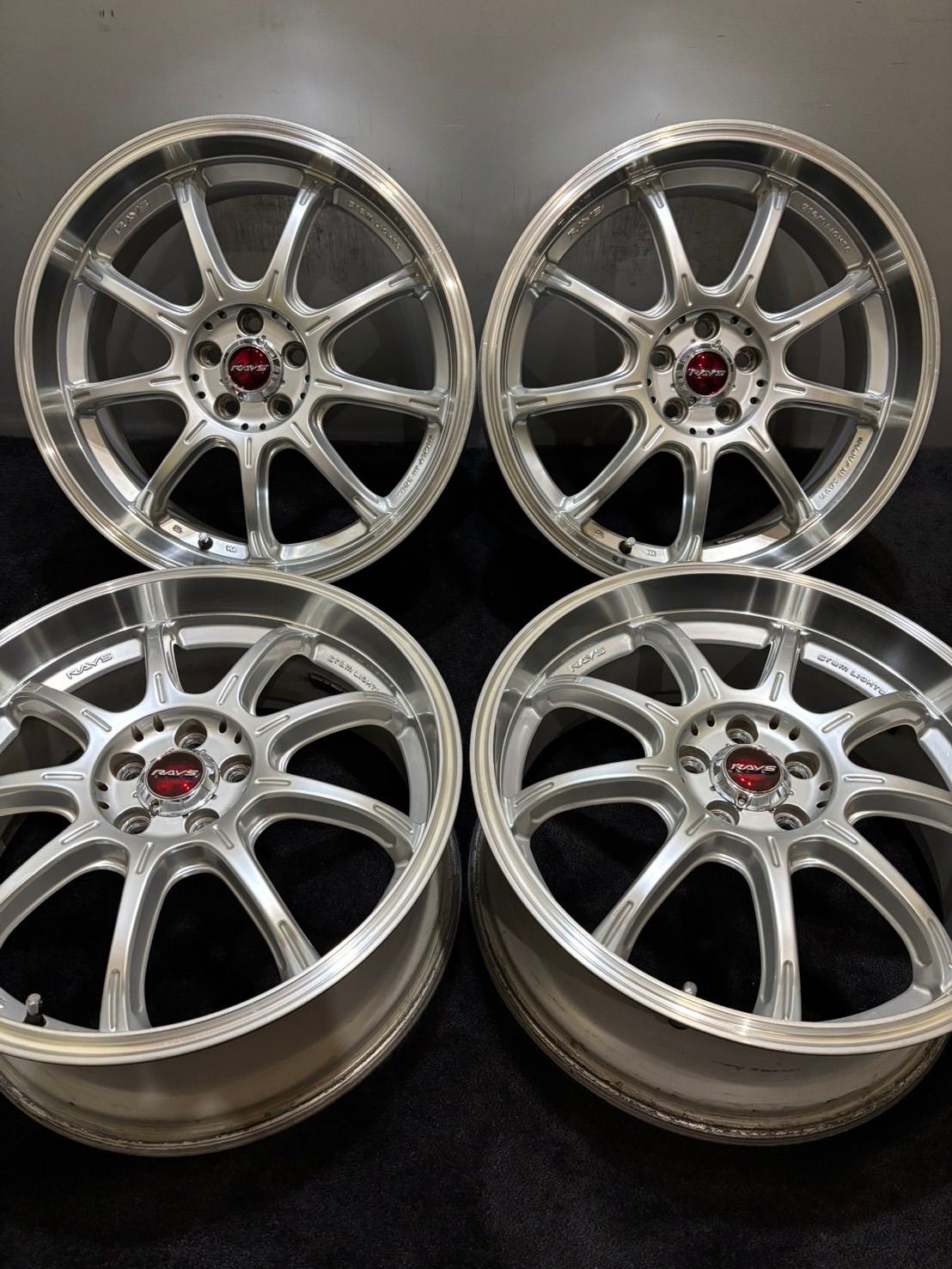 RAYS グラムライツ 18インチ ９・５JJ 5H PCD114.3 中古　2本　ドリフト用 グラムライツ 18インチ 9.5jの通販