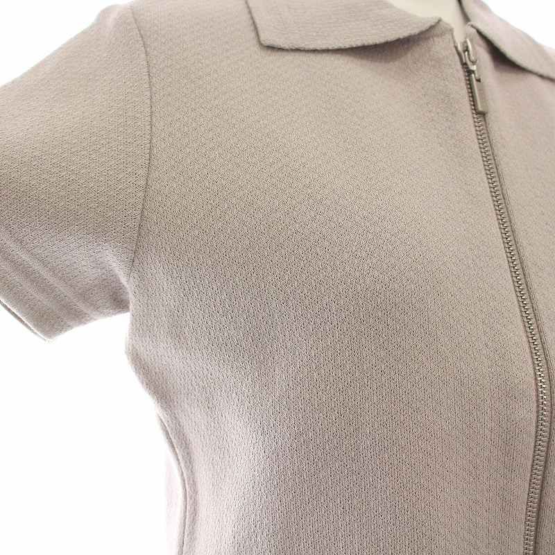 フォクシー FOXEY シャツ フォクシー FOXEY ニット シャツ ジップアップ 半袖 38 グレー
