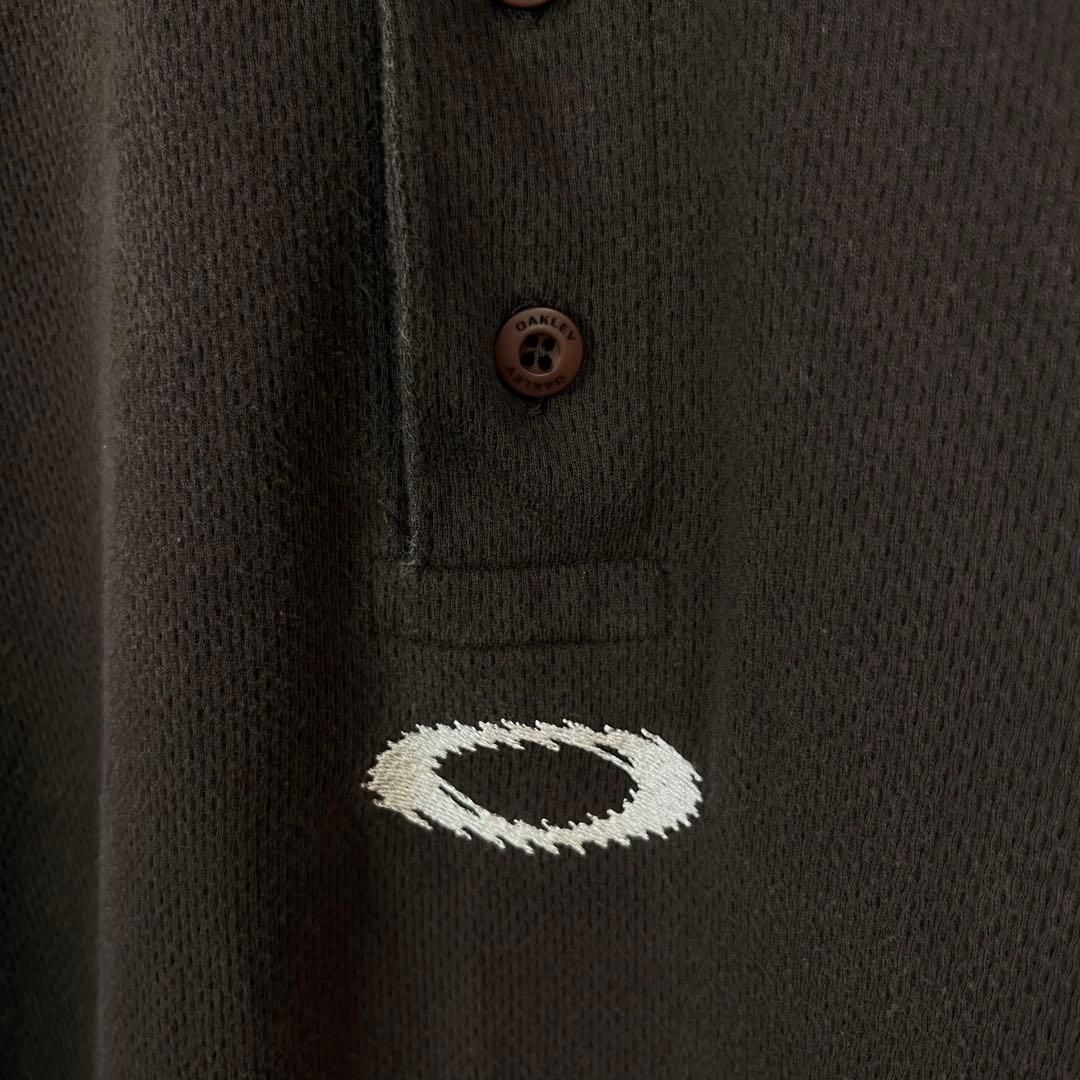 OLD OAKLEY 90s オークリー センターロゴ 刺繍 半袖 ポロシャツ - メルカリ