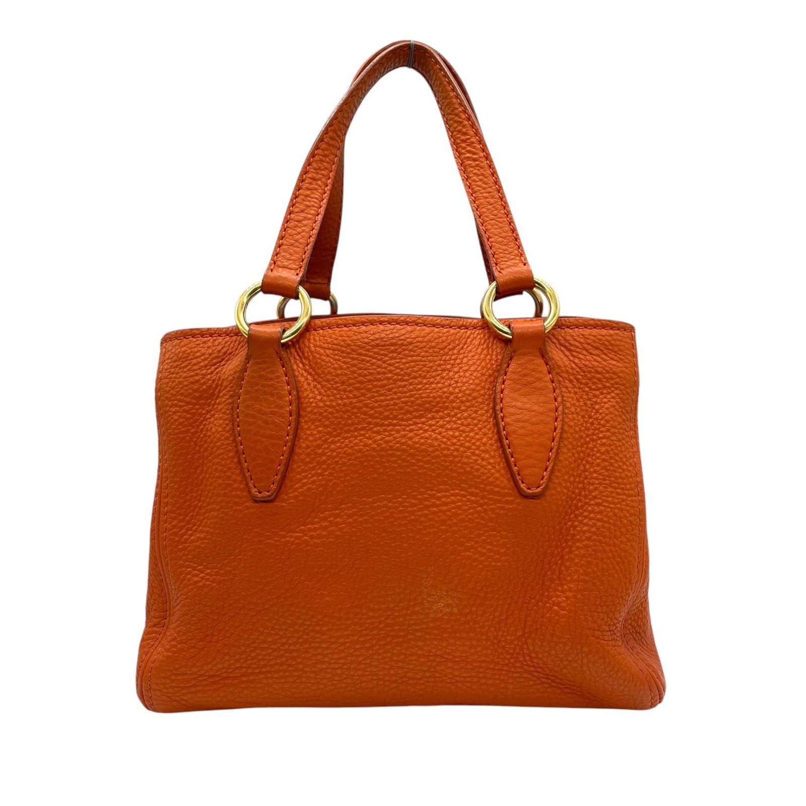 Miu Miu オレンジ レザー ショルダーバッグ2WAY ハンドバッグ