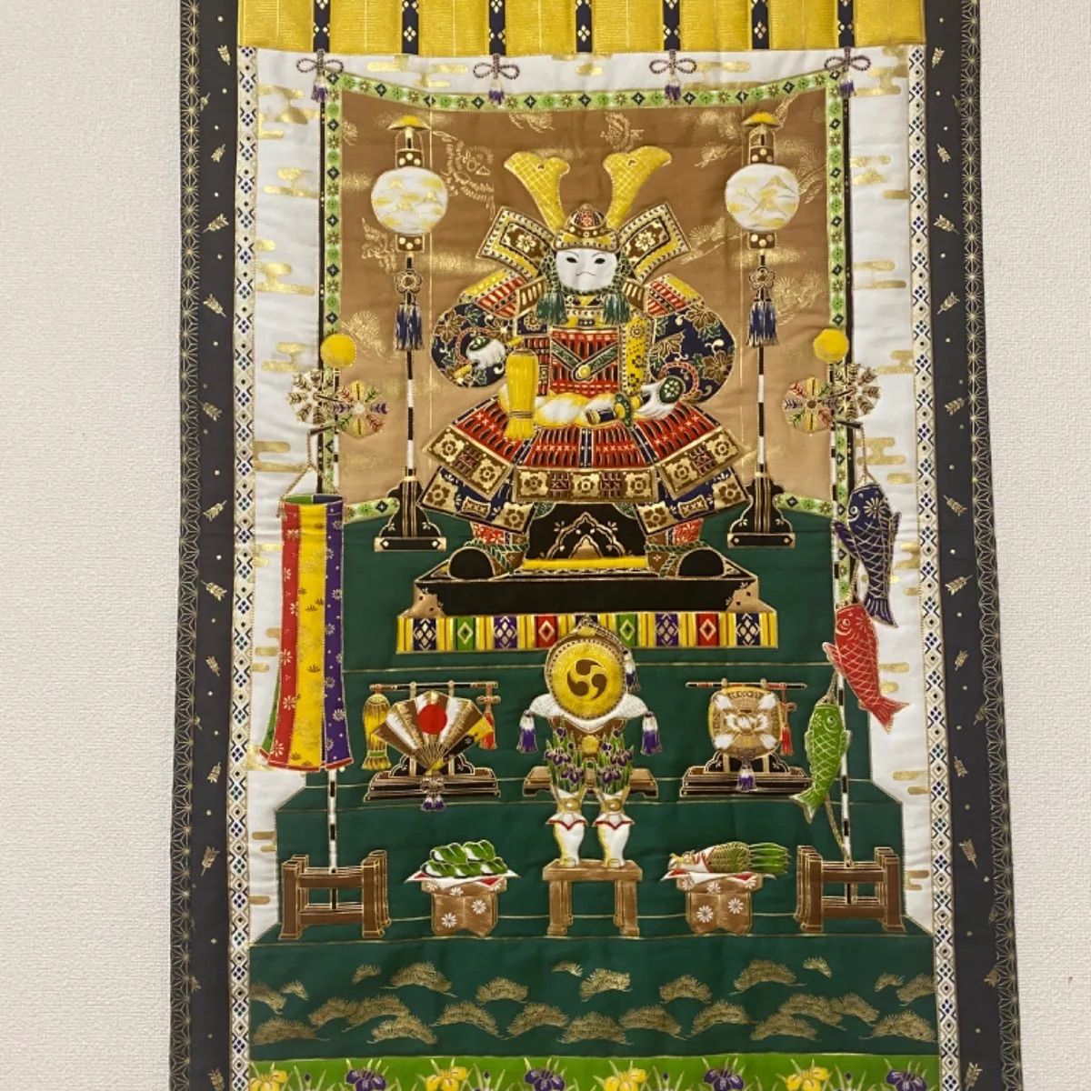 端午の節句パネル生地タペストリー パッチワークキルト ハンドメイド