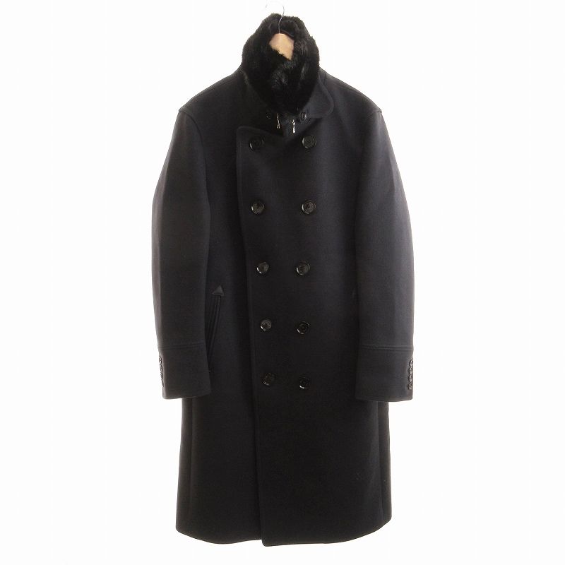ラブレス Milior 別注 Pコート ロングコート ファー付き ブラック S