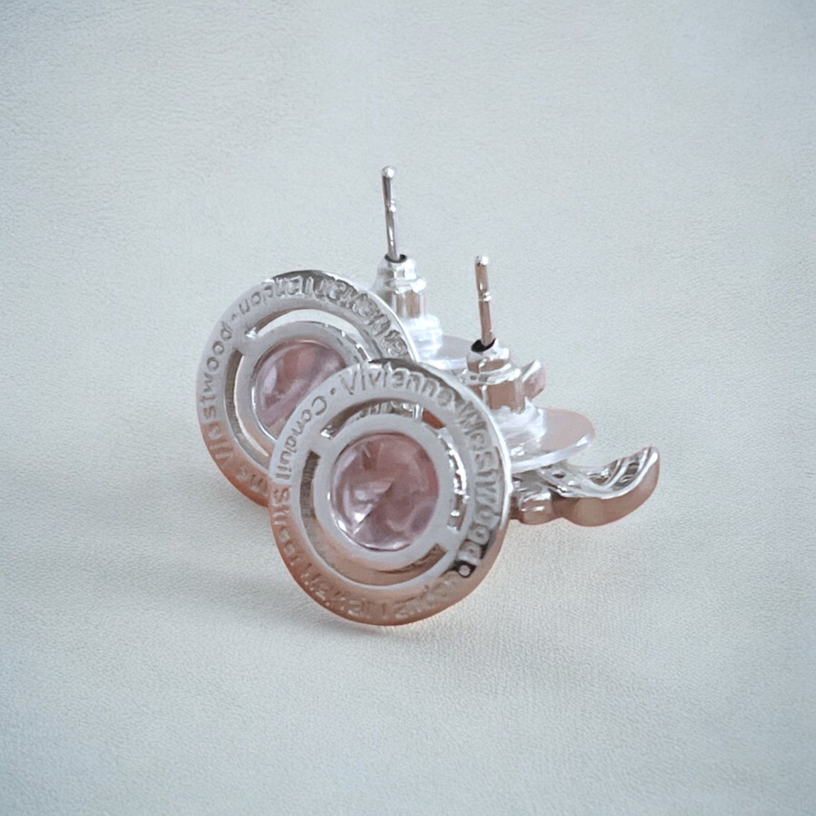 ヴィヴィアン Vivienne リボンドロップ オーブピアス ピンク