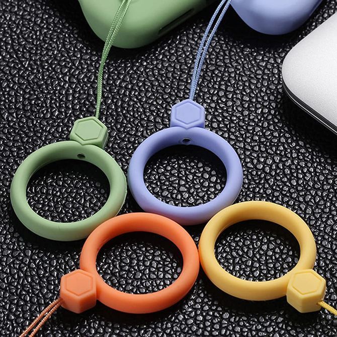 レッド リングストラップ シリコン スマホ リング ストラップ シリコン