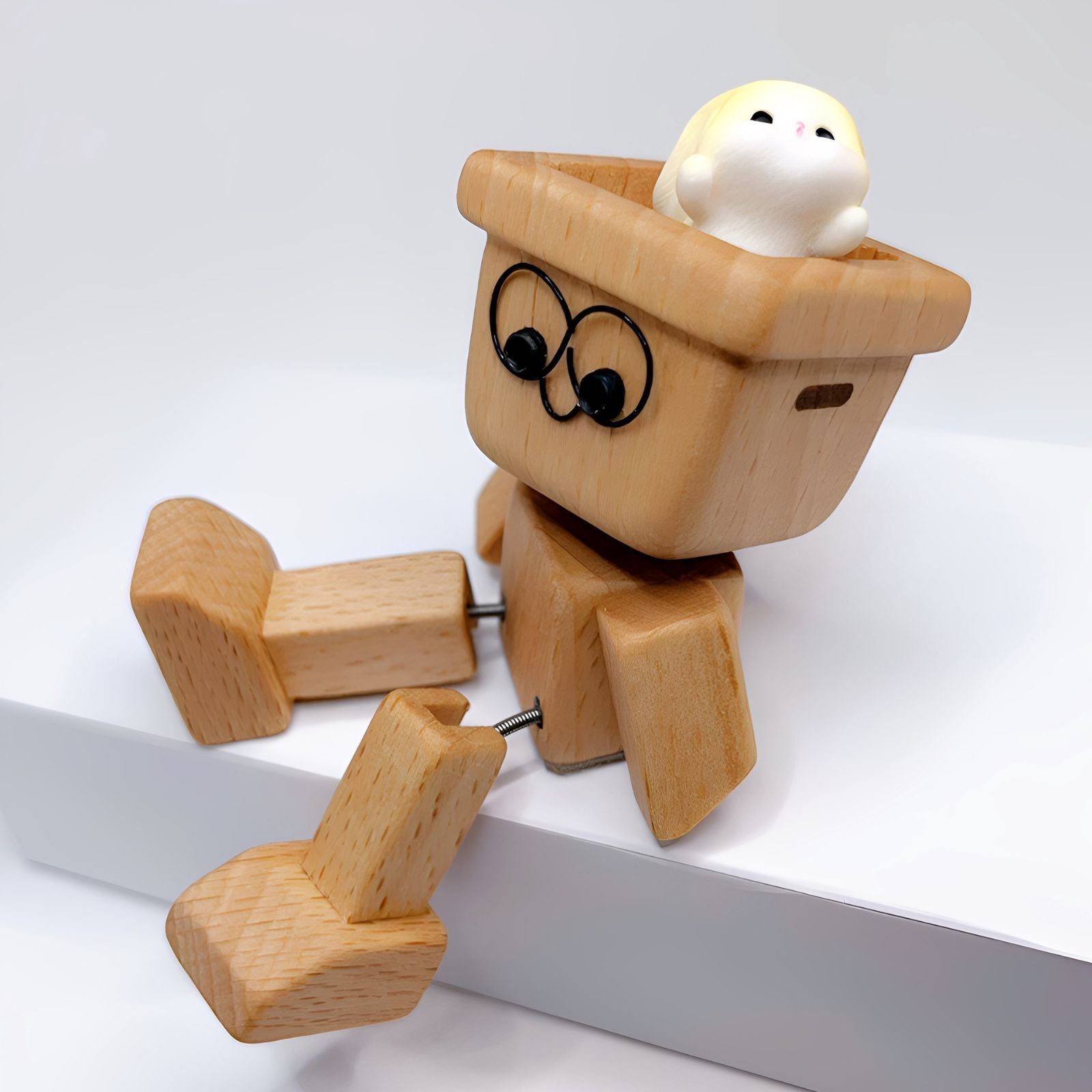 木製 人形 足を震わせる 香り拡散 木製 アロマディフューザー 創造的 フィギュア かわいい デスクトップ インテリア 家庭用品