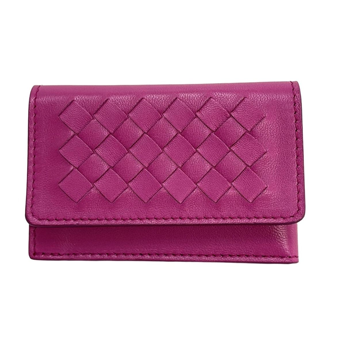 BOTTEGA VENETA ボッテガヴェネタ カードケース イントレチャート ピンクパープル レザー