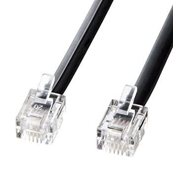 サンワサプライ モジュラーケーブル 黒 10m TEL-N1-10BKN2