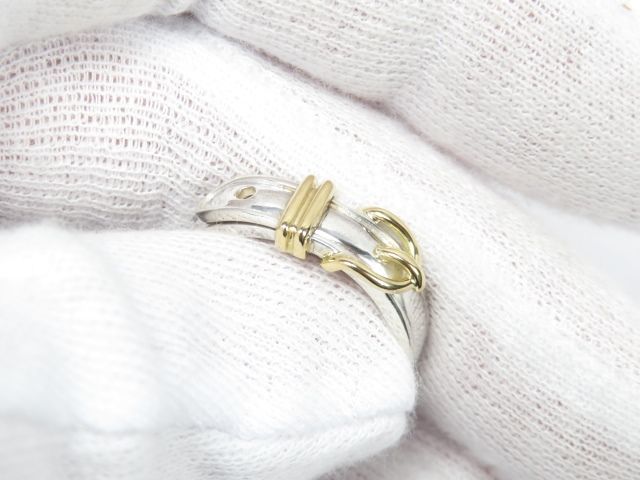 HERMES エルメス Saintur サンチュール コンビ ベルト リング　金 エルメス リング ベルト サンチュール ヴィンテージ YG #49