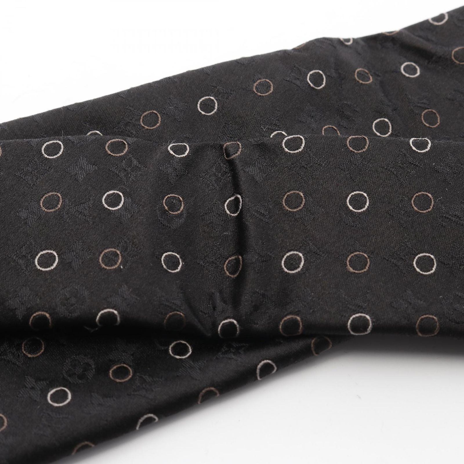 ルイ・ヴィトン LOUIS VUITTON ネクタイ モノグラム ドット ブラック