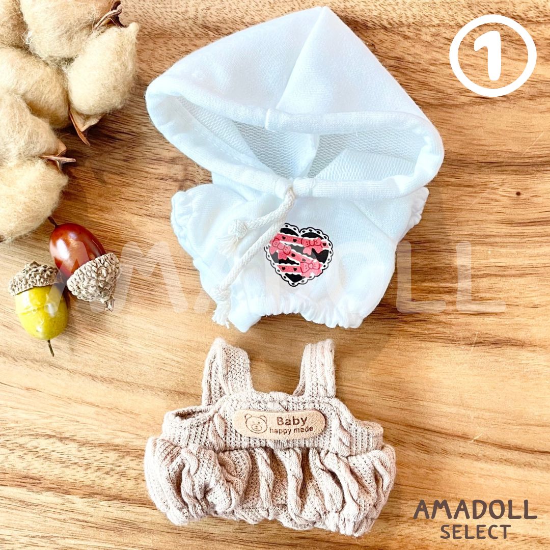 ぬいぐるみ 服 10cm パーカー オーバーオール 2点 セット