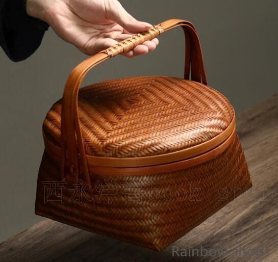 おしゃれ竹籠 収納箱|竹工芸|竹編細工籠|茶道具籠