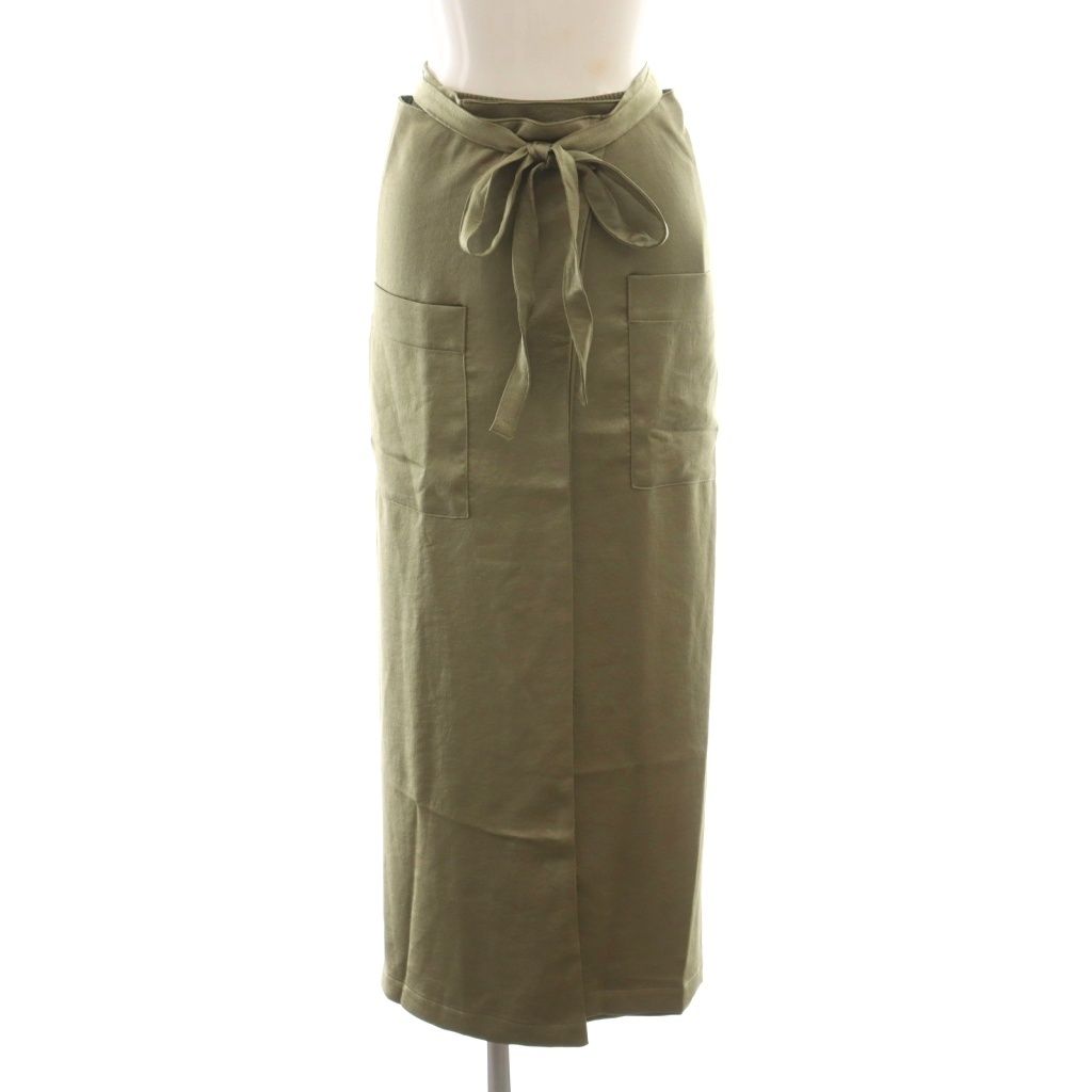 コグ ザ ビッグ スモーク COG THE BIG SMOKE 25AW MINA DOUBLE WRAP SKIRT スカート 1 カーキ カーキ色 ラップスカート ロングスカート ポケット リボンベルト |DF OS