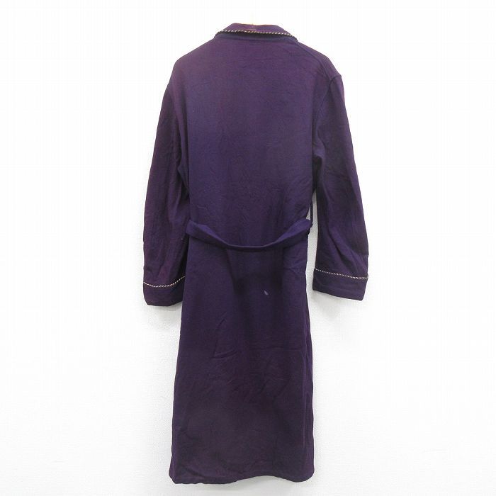 XL/古着 長袖 ビンテージ ウール ガウン メンズ 60s ロング丈 紫