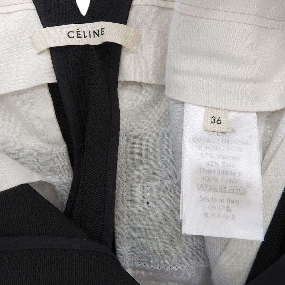 CELINE セリーヌ フィービー期　レーヨン　シルク　テーパードパンツ36 美品 CELINE セリーヌ by Phoebe Philo フィービー期 フロント