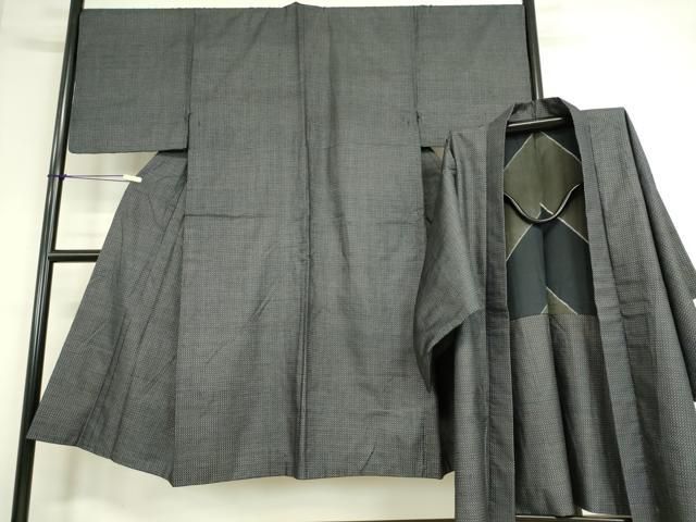 平和屋着物男性　本場大島紬　アンサンブル　長羽織　絣文　正絹　逸品　DAAL8701az