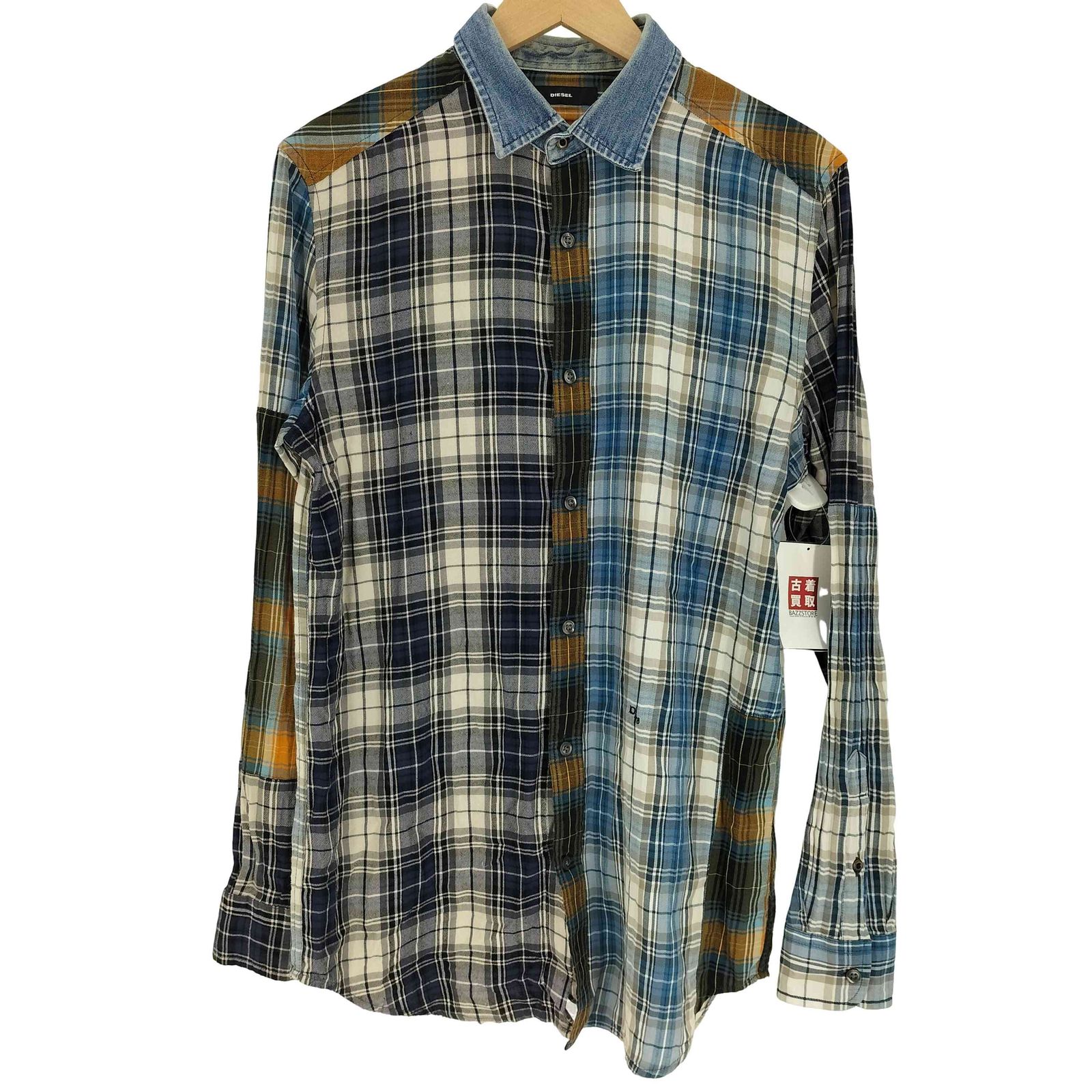 ＤＩＥＳＥＬ　チェックデニム切り替えディーゼル die-l-p-e8-744_3.jpg