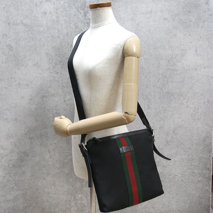 中古美品】グッチ ショルダーバッグ ウェビング シェリーライン 631199  