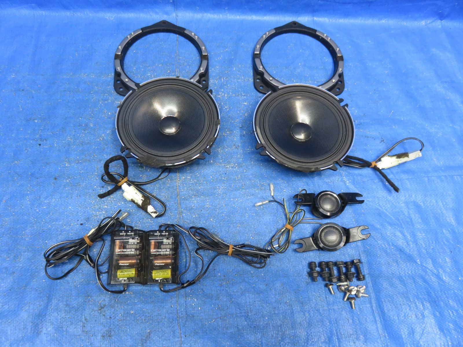 LA7107*保証付 カロッツェリア 17cm 2WAYセパレートスピーカー Carrozzeria TS-C1720A|ツイーター ネットワーク バッフル付 レガシィ外し