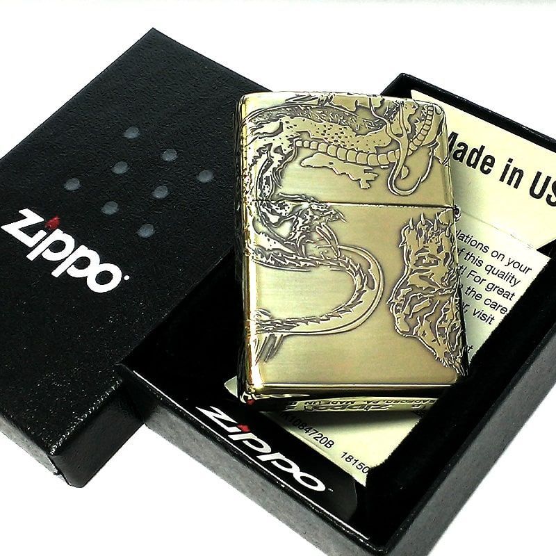 ZIPPO 五面龍虎 御守り ジッポ ライター 5面加工 エッチング 彫刻