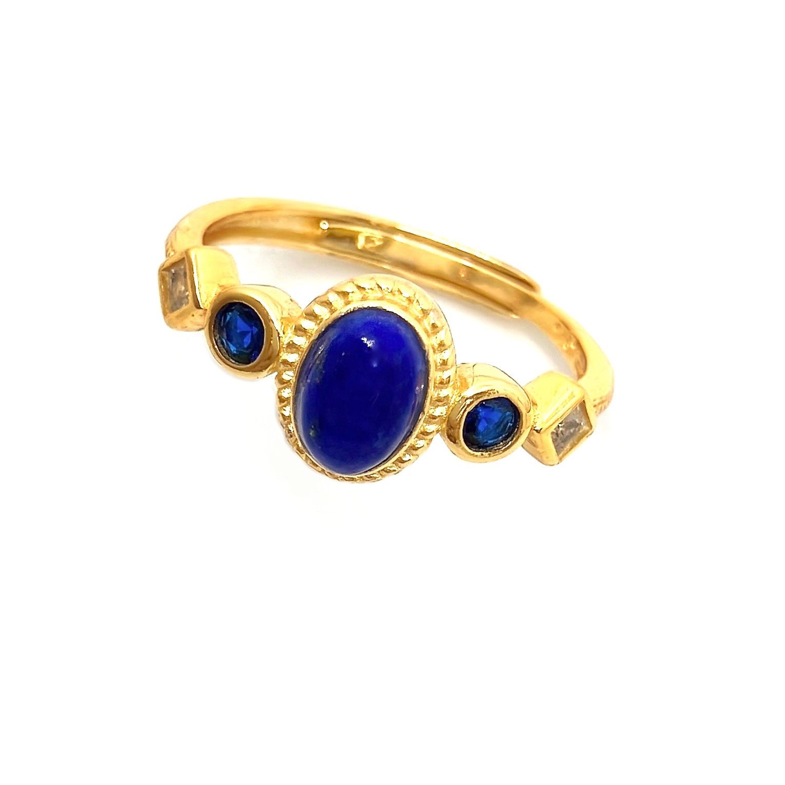 ラピスラズリ ゴールド リング アンティーク風 シルバー sv925 指輪 紺