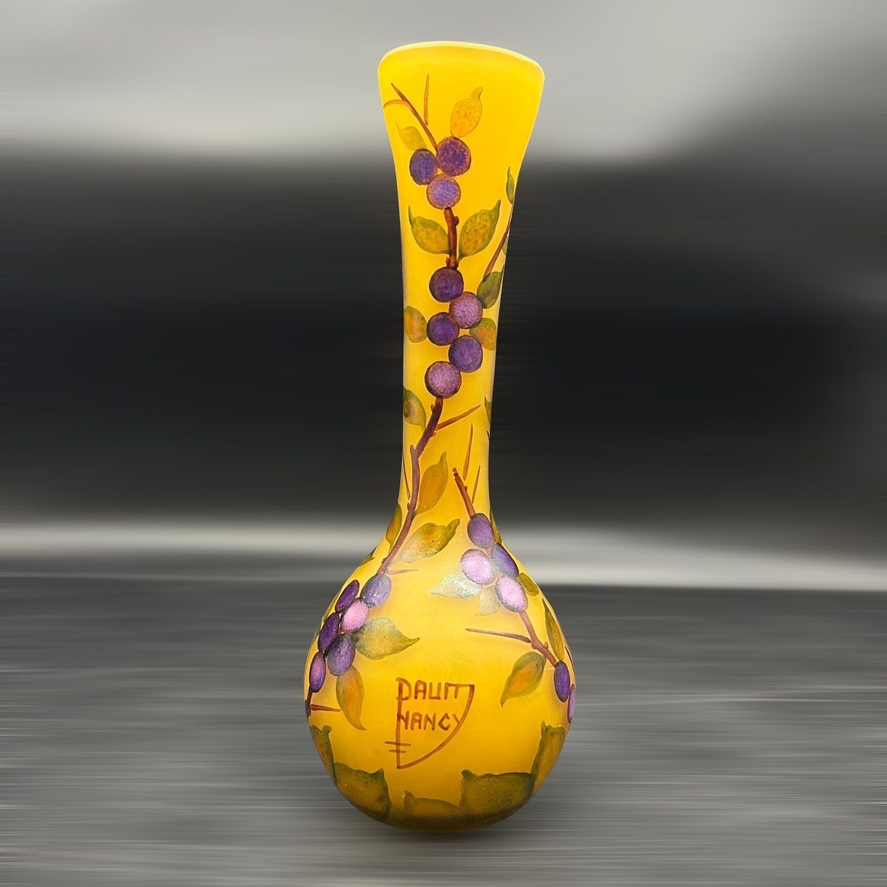 証明書】ドームナンシー 花瓶 高さ23.5cm 被せガラス アンテルカレール-