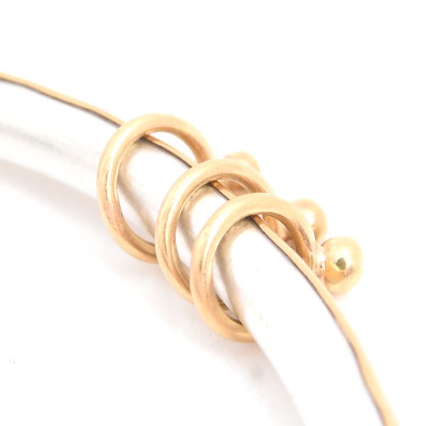 稀少 マルコムベッツ ハンマリングバングル3pダイヤ SV×22k