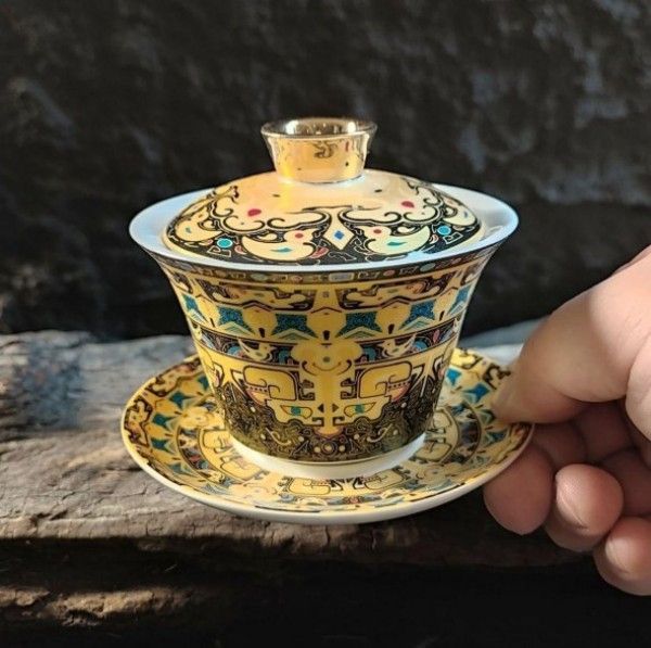中国茶器 饕餮三才蓋碗 茶器 茶道具 煎茶器 新品未使用 中国茶器 饕餮三才蓋碗 茶器 茶道具 煎茶器 新品未使用 - メルカリ
