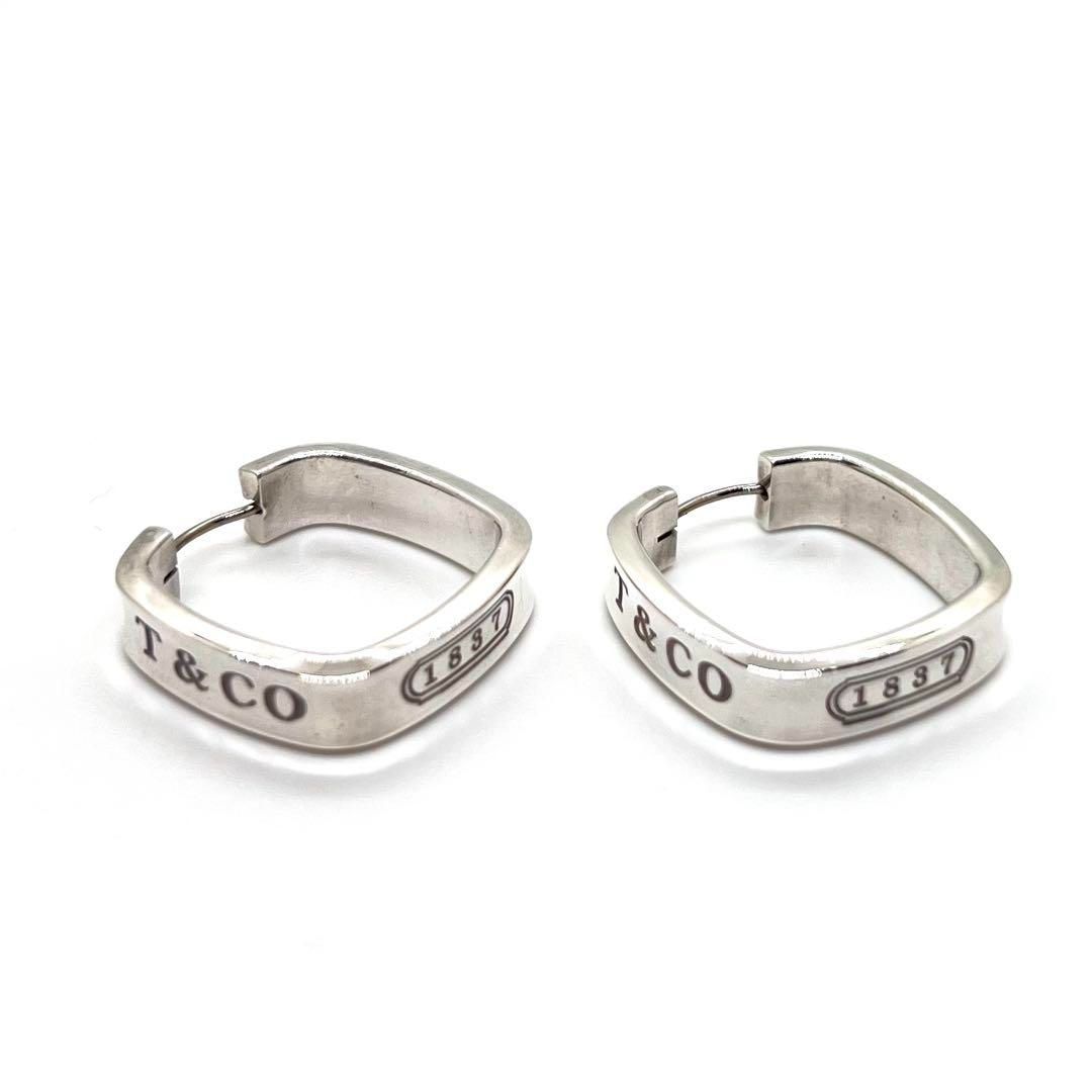 美品☆ Tiffany&Co. ティファニー ピアス ナロー 1837 スクエア