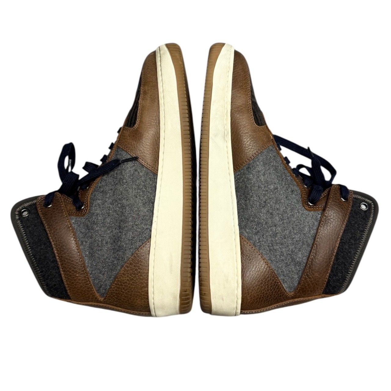 BRUNELLO CUCINELLI ブルネロクチネリ ウール切替ハイカットレザー 