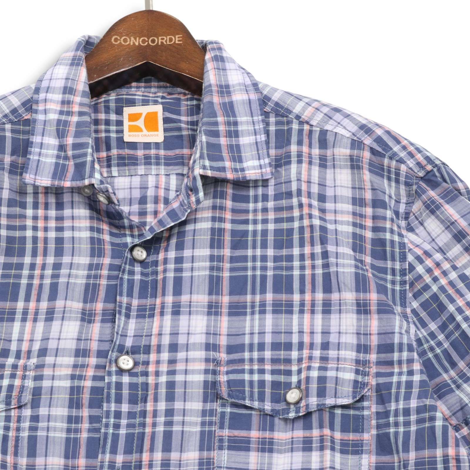 【Hugo Boss】Orange Lapis 3 チェーン プリント 半袖 シャツ ♪ Hugo Boss】Orange Lapis 3 チェーン プリント 半袖 シャツ ♪