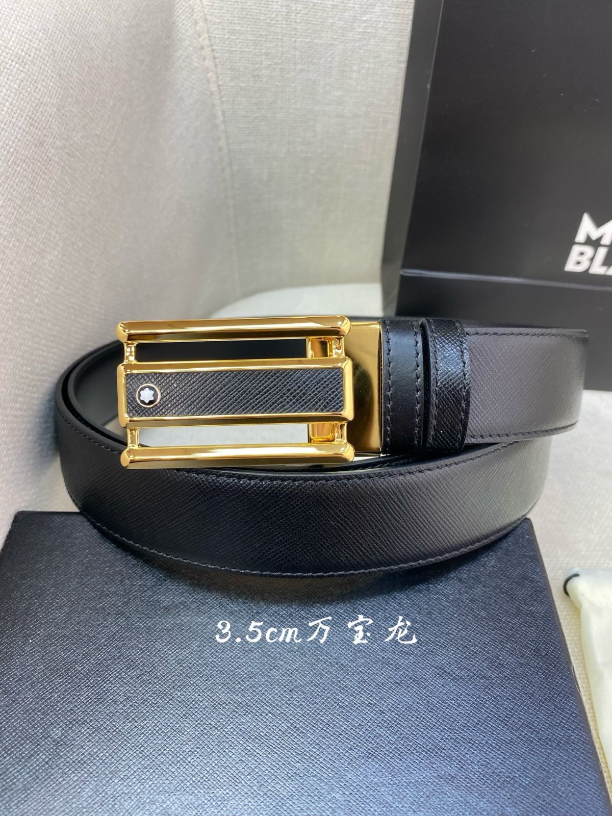 今日 Montblanc ビジネスレジャー 本革ベルト-2