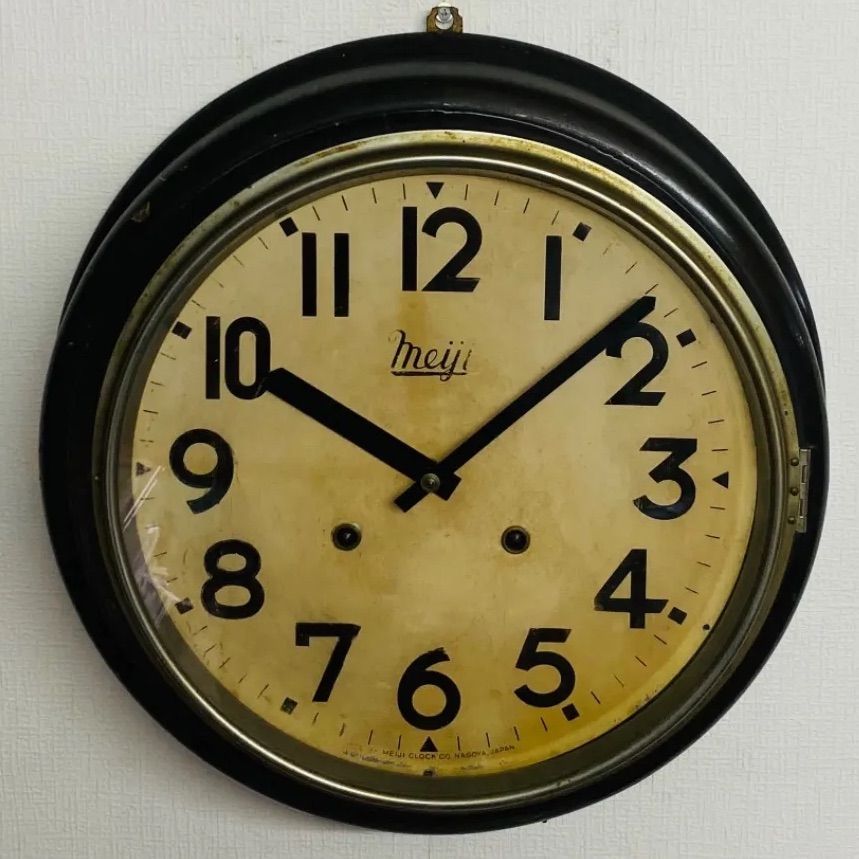 古物明治時計 トーマス型 8日巻ゼンマイ時計 meiji 昭和レトロ