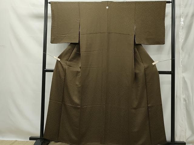 平和屋着物○上質な色無地 ときがら茶色 正絹 逸品 未使用 DAAV6481ps