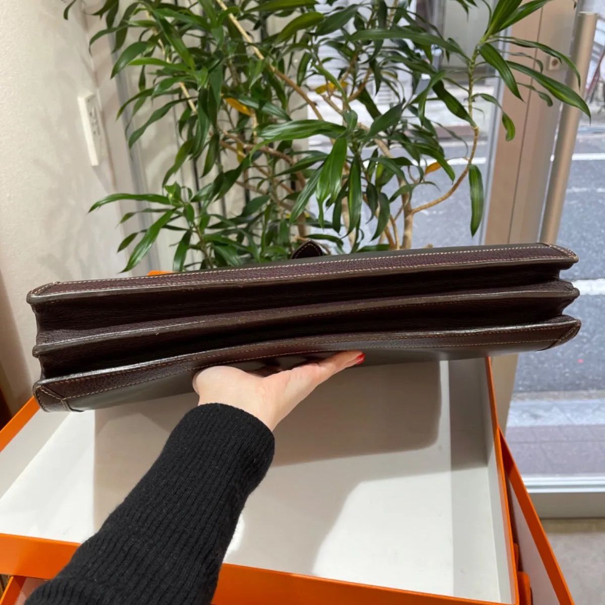 美品】HERMES エルメス サック ア デペッシュ41 アマゾニア×ブッ 美品】HERMES エルメス サック ア デペッシュ41 アマゾニア×ブッ