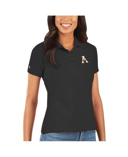 送料無料 アンティグア レディース ポロシャツ トップス Women s Black Appalachian State Mountaineers Legacy Pique Polo Shirt Black