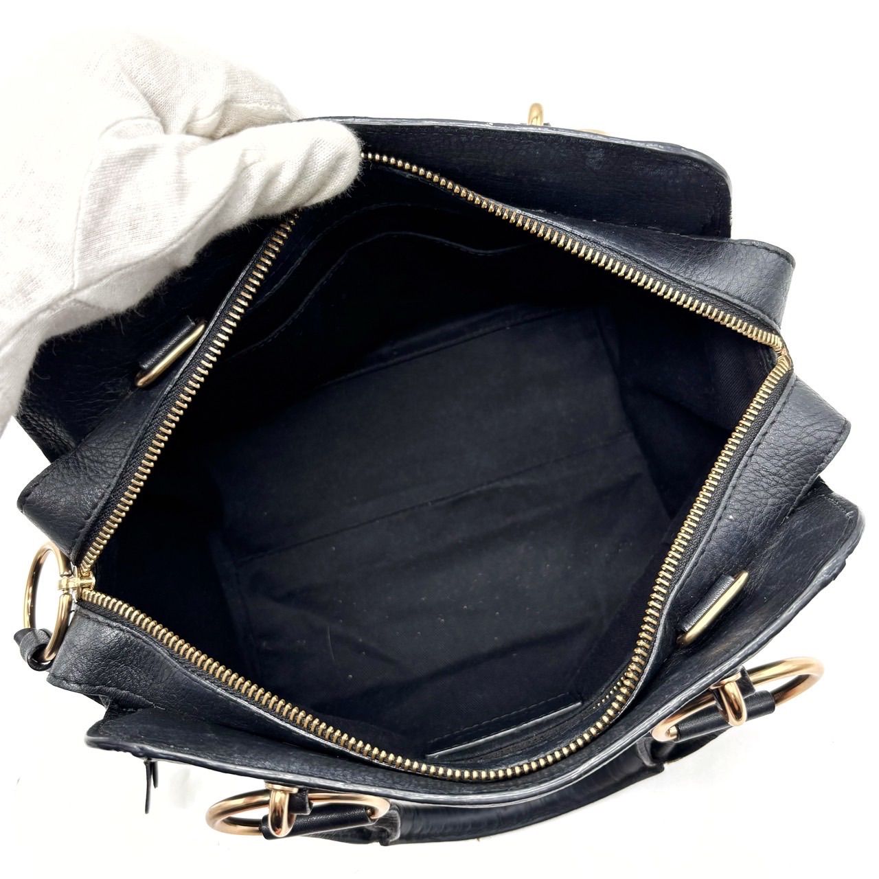 ✨良品✨ Chloe クロエ ハンドバッグ レザー 革 ブラック 黒色