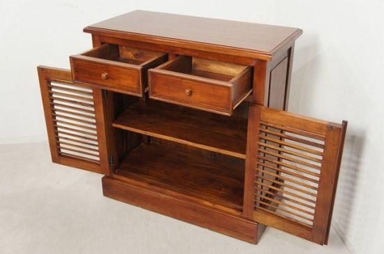 アンティーク調 レジスターカウンター ルーバー扉 2ドロワー oth-228-MAH