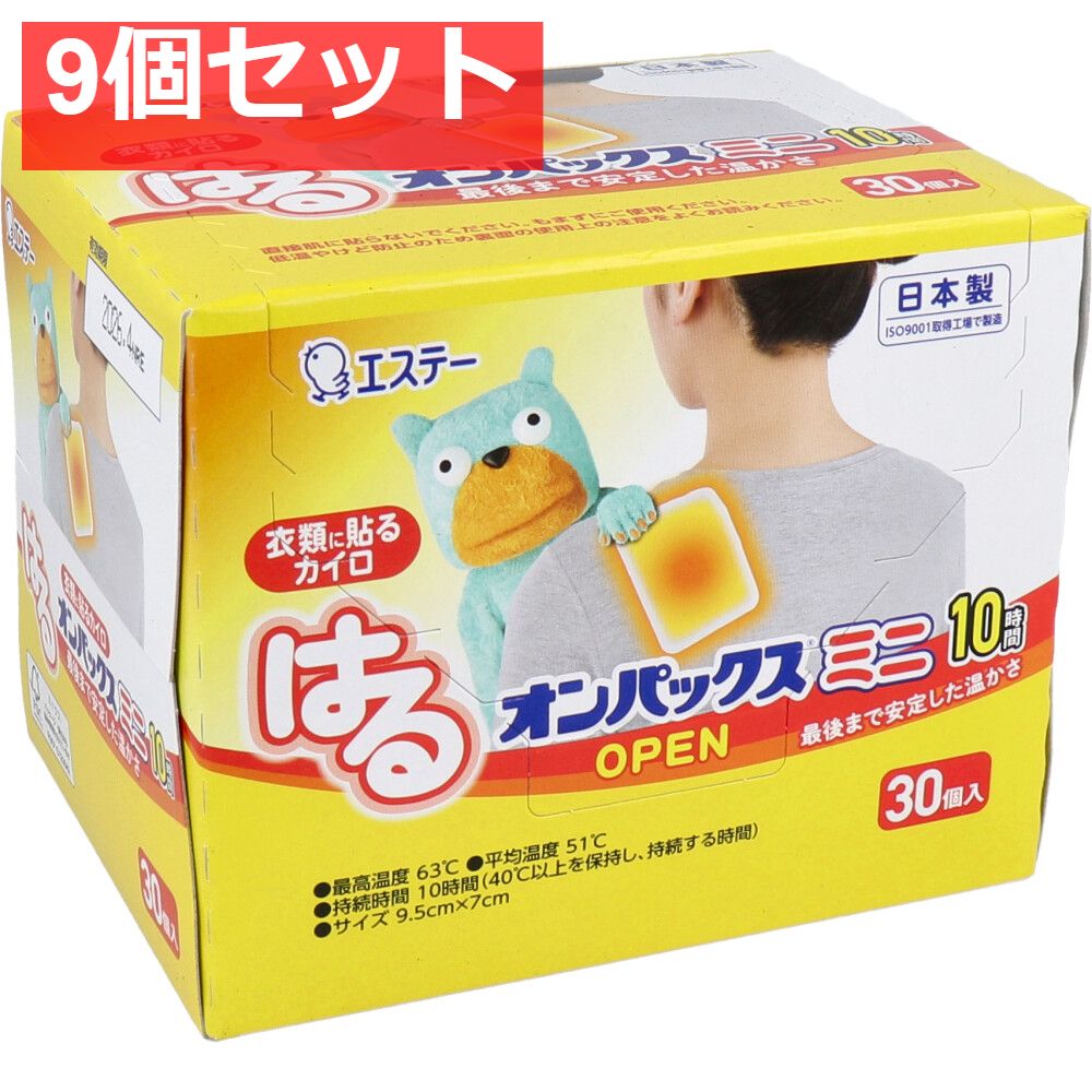 はるオンパックス ミニ 衣類に貼るカイロ 30個入 9個セット まとめ売り