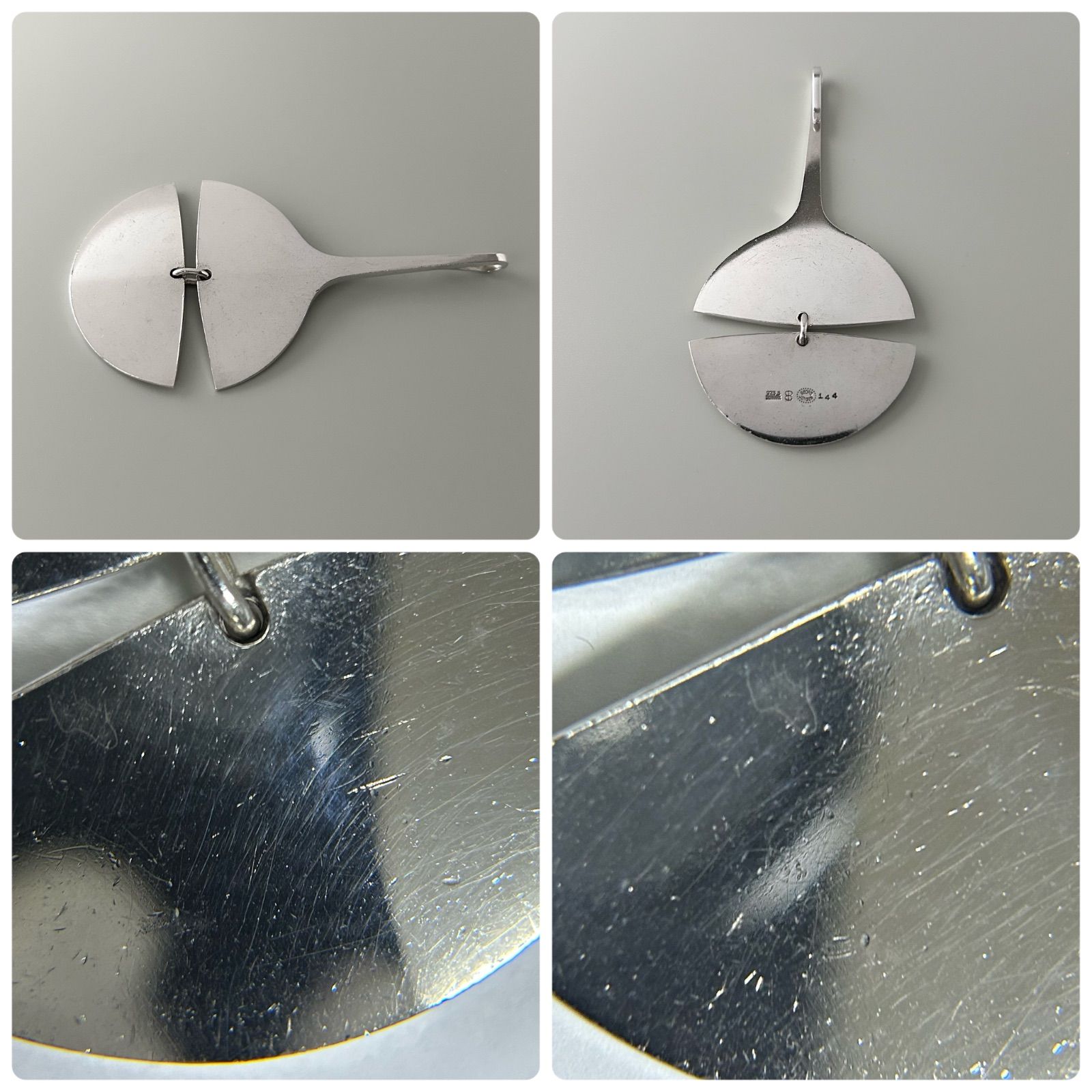 使用感大 ジョージジェンセン 激 144 ネックレス ペンダント トップ AG925 ヴィンテージ Bent Gabrielsen Georg Jensen