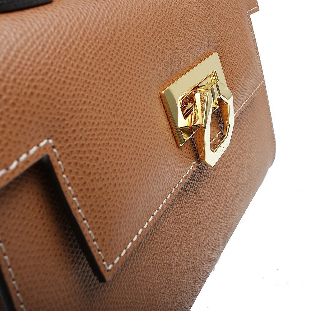 CARBOTTE ブラウンレザー ハンドバッグ CARBOTTI（カルボッティ） ハンドバッグ NEW LADY ニューレディ 323