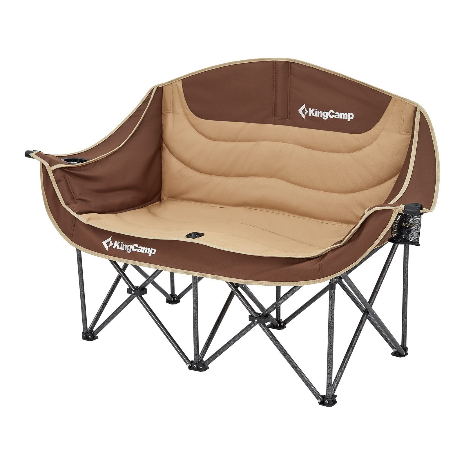 KingCamp アウトドア チェア 二人掛け キャンプ 椅子 折りたたみ式 耐荷重200KG ソファチェア カップルチェア 二人用 収納袋付き 釣り 運動会 ガーデン コンパクト 室内