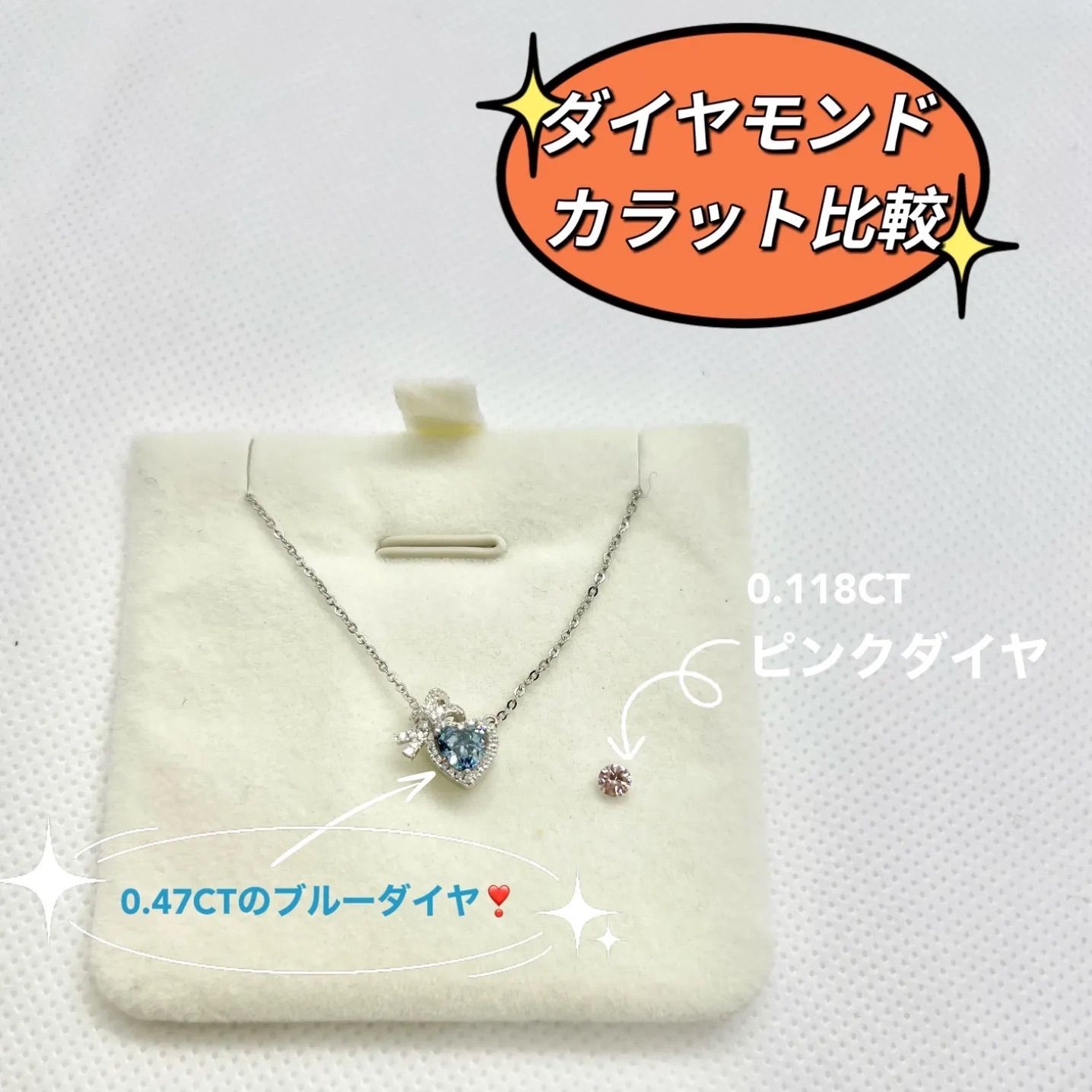 超大粒 0.47CT ブルーダイヤモンドネックレス Fancy Intense - ネックレス