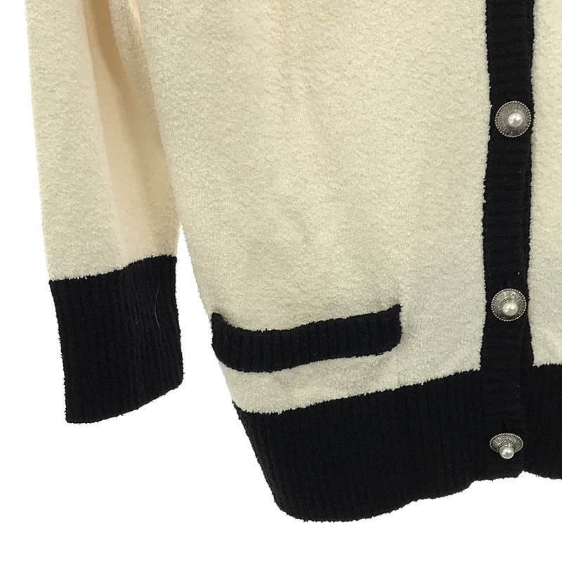 【美品】  MADISON BLUE / | 2022SS | BI-COLOR CD BOUCLE パールボタン バイカラー カーディガン ブラウス | 01（S） | 美品】 MADISON BLUE / マディソンブルー | 2022SS | BI-COLOR