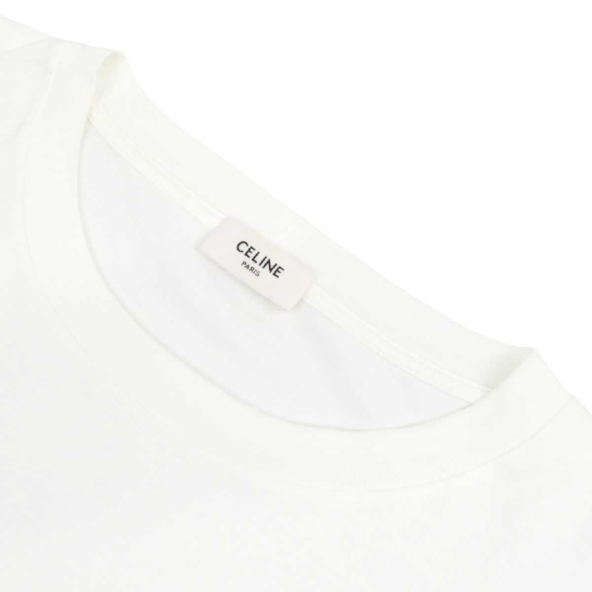 セリーヌ ロゴ プリント クロップド ショートスリーブ Tシャツ