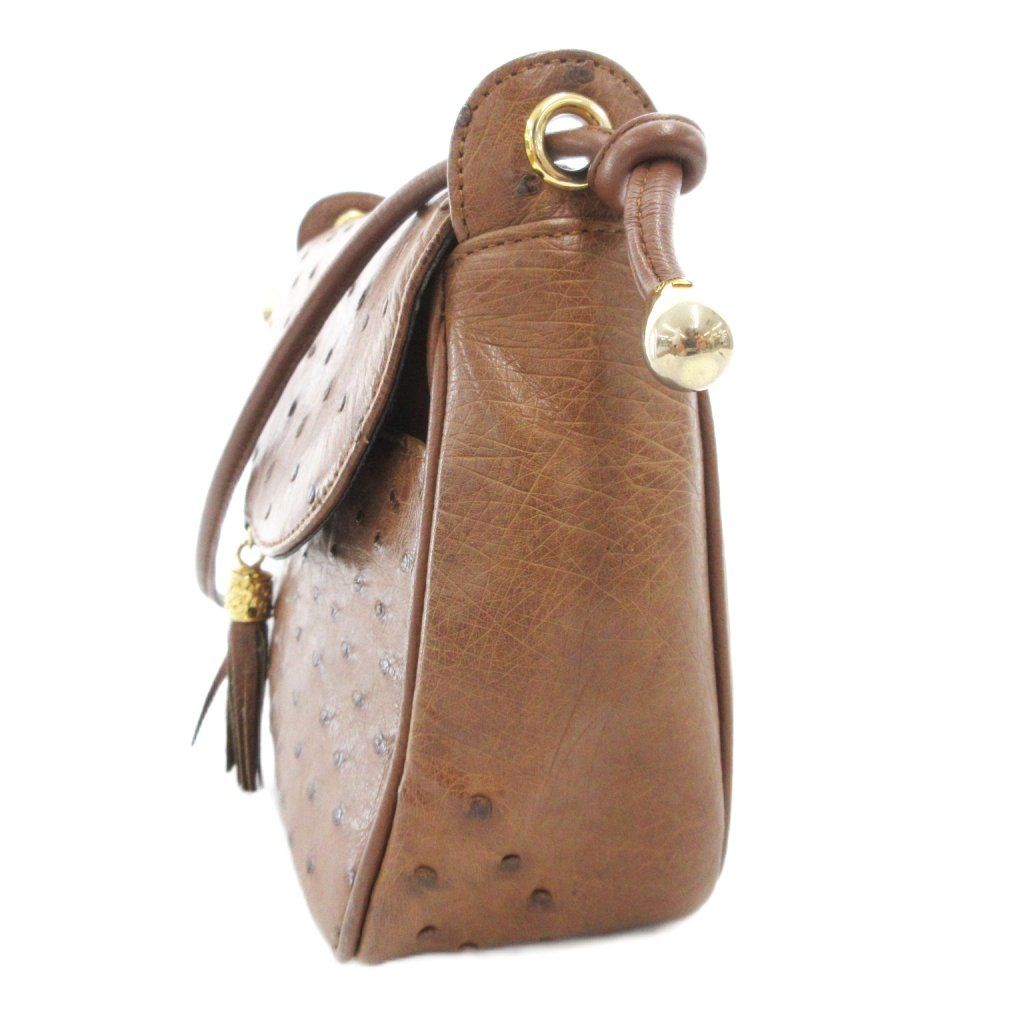 【美品】　オーストリッチ　JRA認定 ショルダーバッグ　トートバッグ　ブラウン JRA ハンドバッグ – NISHIKINO VINTAGE KYOTO