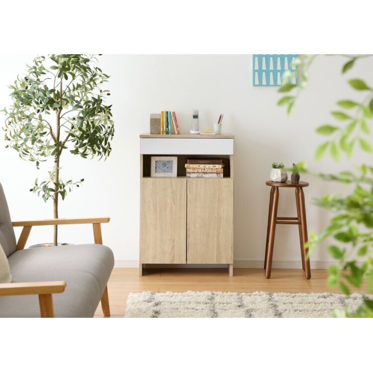 ミディアムブラウン×ブラック ルーター収納ボックス 電話台 Wi-Fi ラック 幅60 ケーブルボックス FAX台 木製 キャビネット 壁面収納 隙間収納 スリムラック 電源タップ コード収納 タップ収納 配線収納 コードボックス モデム MARWIL-DEMENAGEMENTS_CH