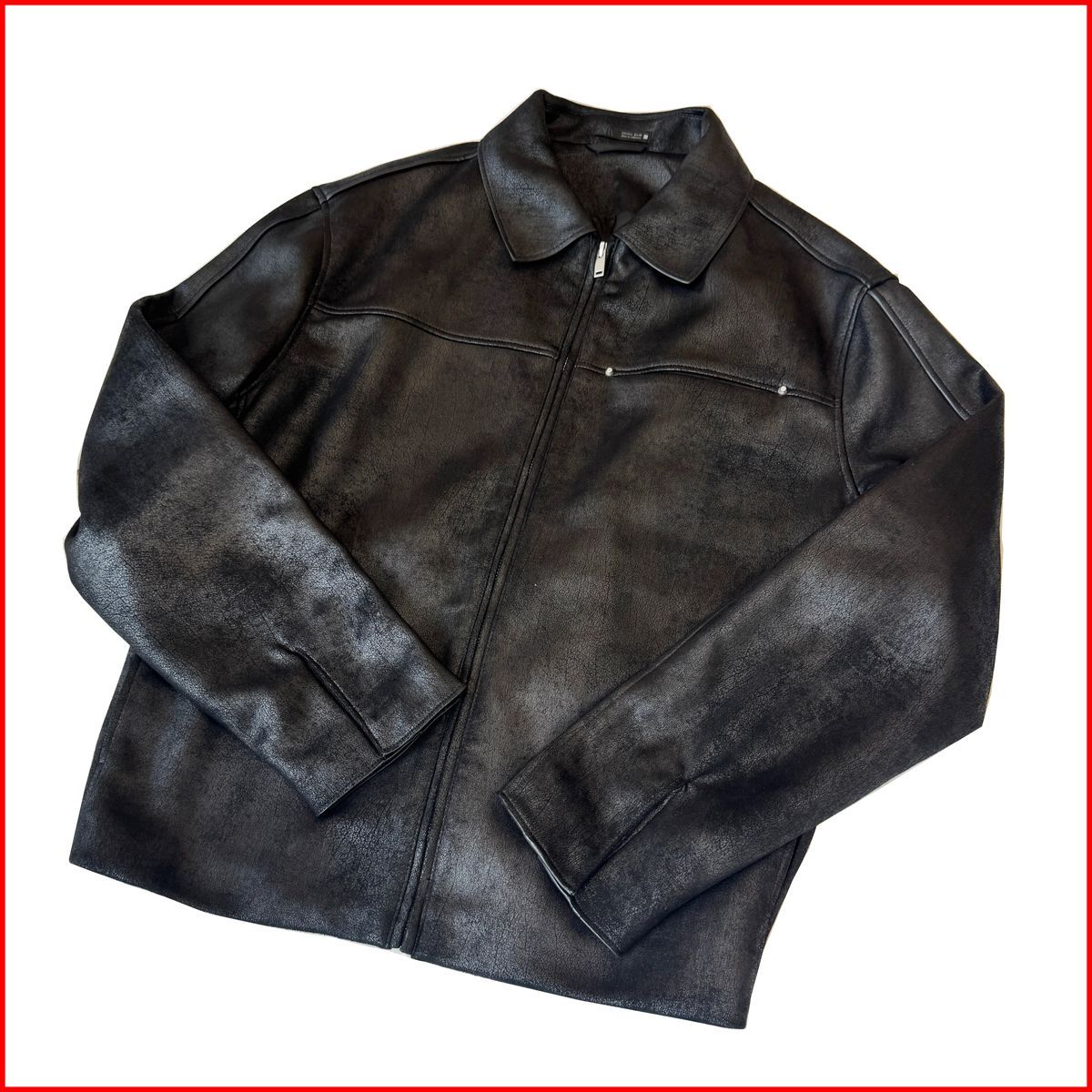中古美品○ZARA フェイクレザージャケット グラデーション