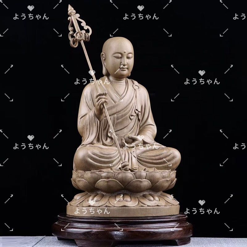 天然沈香木彫】地蔵菩薩 仏教美術 仏像 仏教工芸品 沈香 木彫り